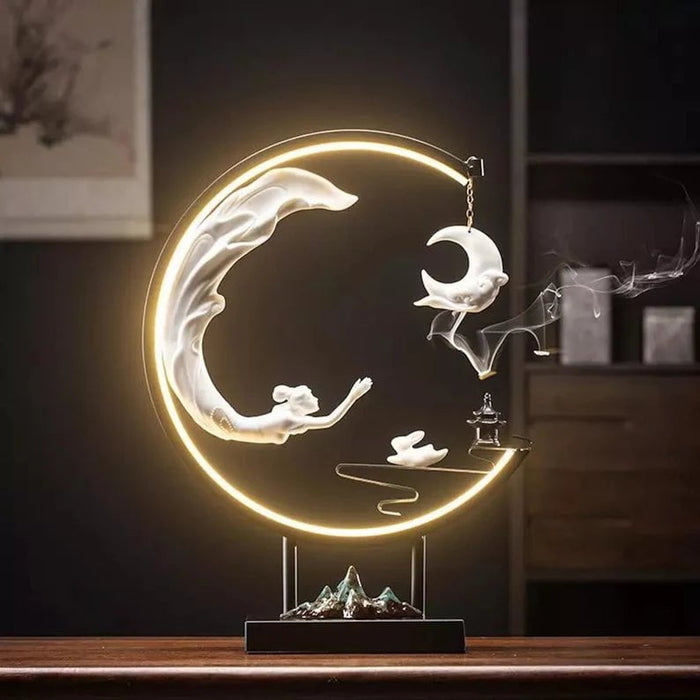 Celestial Moon Incense Burner Lamp